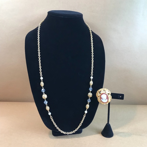 SIGNED R.J Graziano Necklace and Brooch Set - Picture 2 of 8